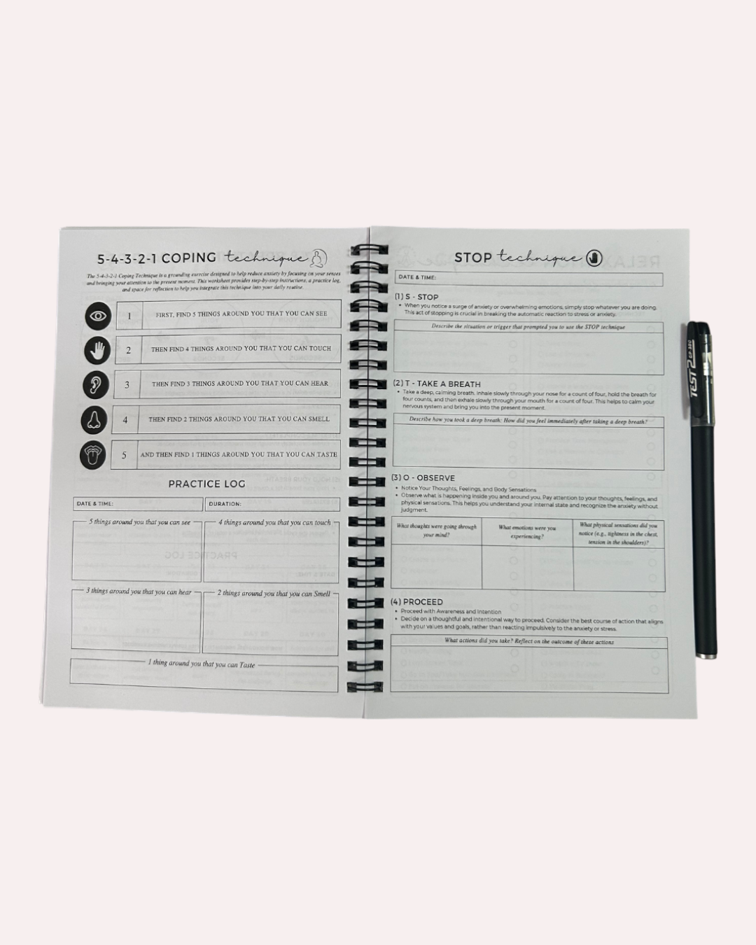 Mental Health Journal + Pen – Daily Reflection & Emotional Balance